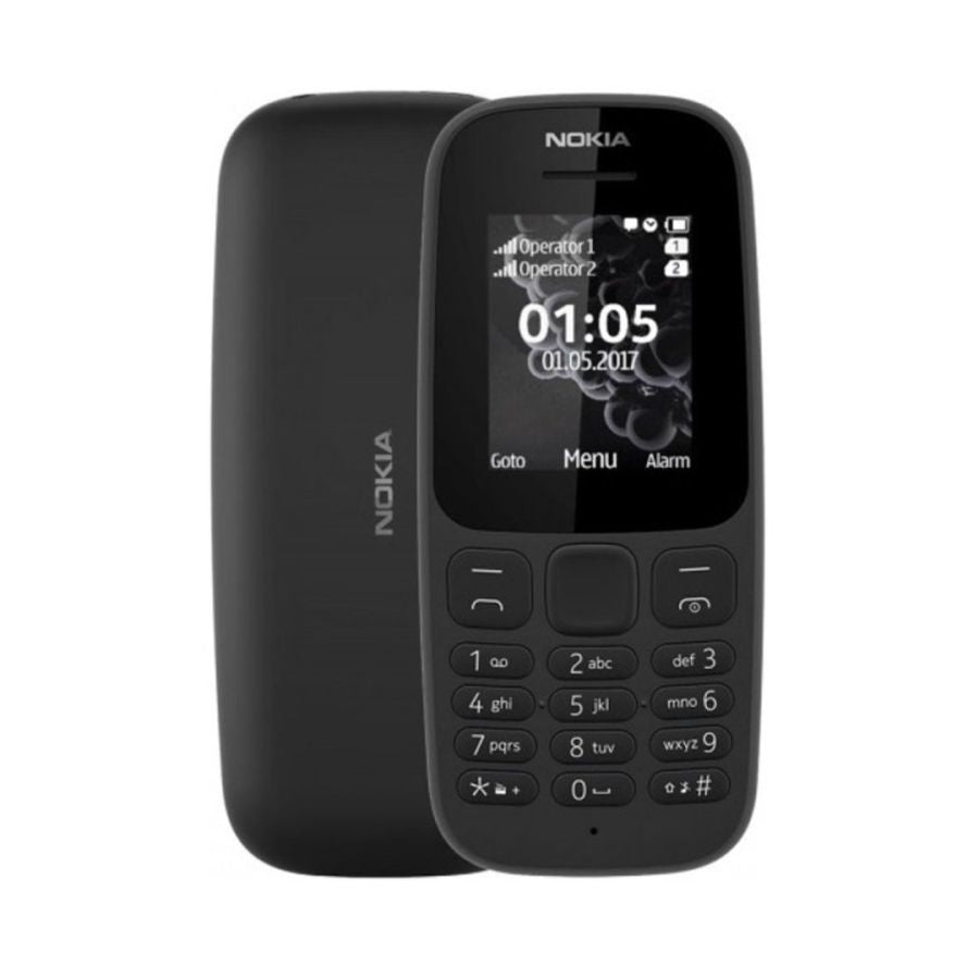 NOKIA 105 2017 BLACK 1.77" LINGUA ITALIANA DUAL SIM TORCIA E RADIO FM