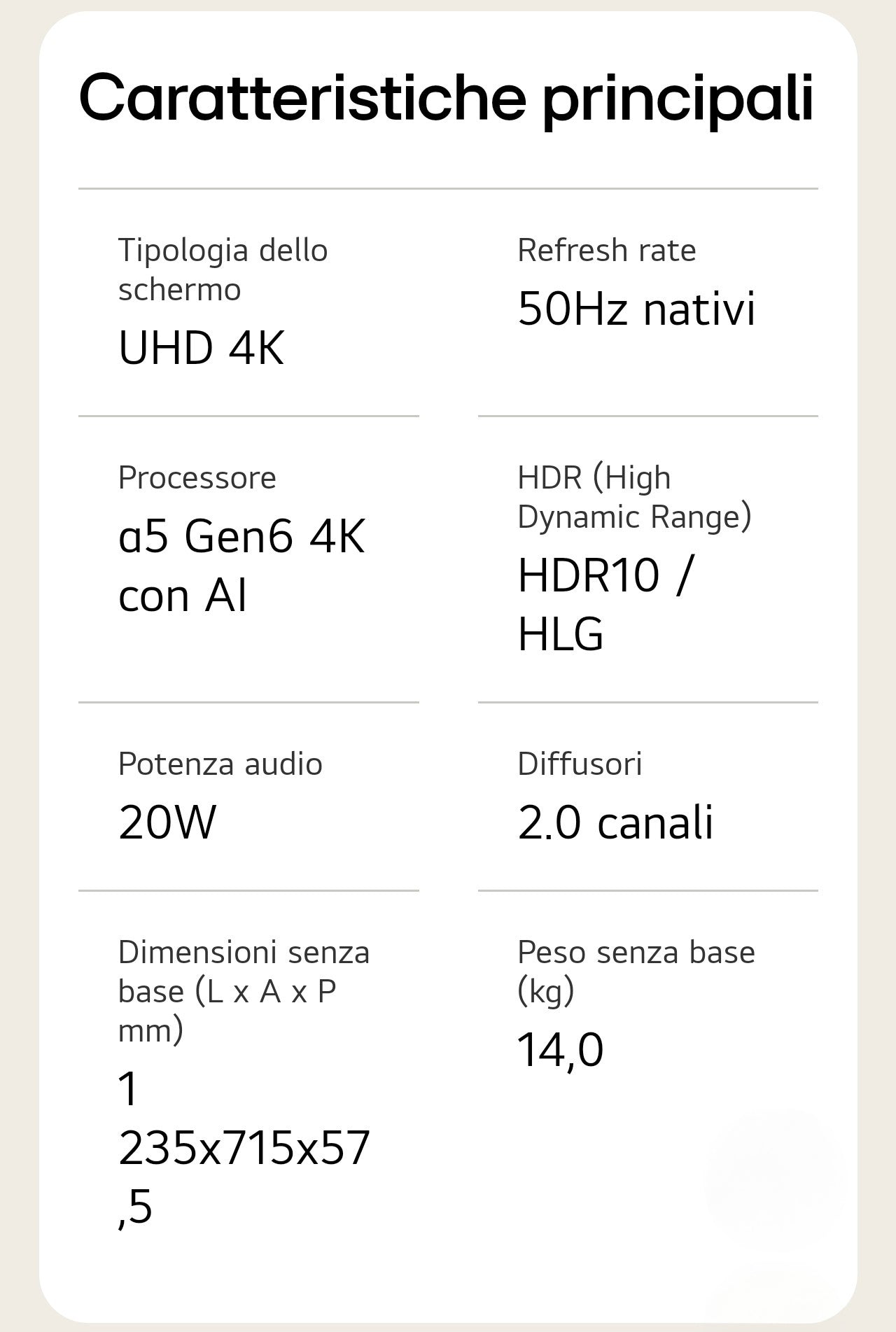LG TV 55" UHD 4K Serie UR78