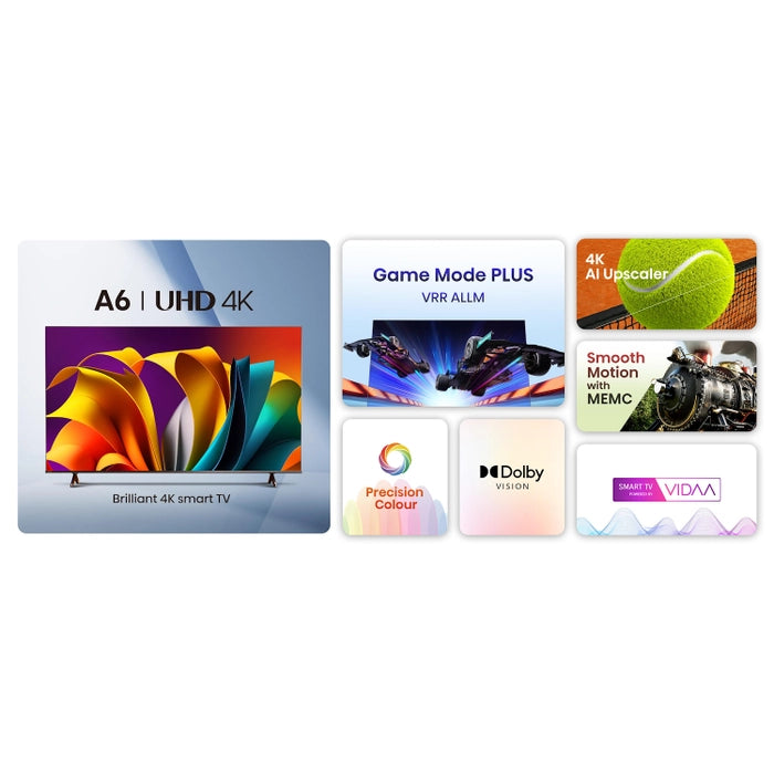 Hisense TV 55" Smart 4K Ultra HD 55A6N